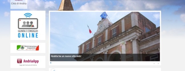 Andria – Nuovo portale: social e percorsi semplificati  tra le novità