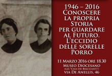 Andria –  70° anniversario eccidio sorelle Porro: domani il convegno commemorativo