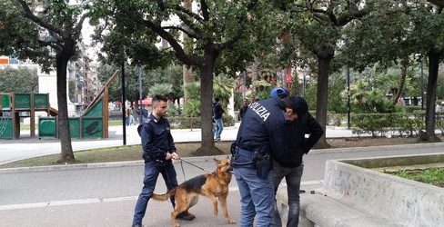 Andria – Blitz della Polizia di Stato nella villa comunale: denunce e sequestro di droga.