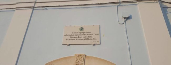 Corato – Scoperta targa in memoria delle vittime del 12 luglio
