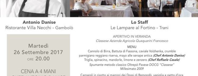 Cena chic per lo chef Raffaele Casale de “Le Lampare al Fortino di Trani”