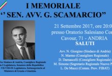 Andria – Giovedì Memorial sen. Gaetano Scamarcio