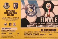 Calcio Eccellenza – Finale Coppa Italia Trani-Fasano si gioca il 1 febbraio a Monopoli