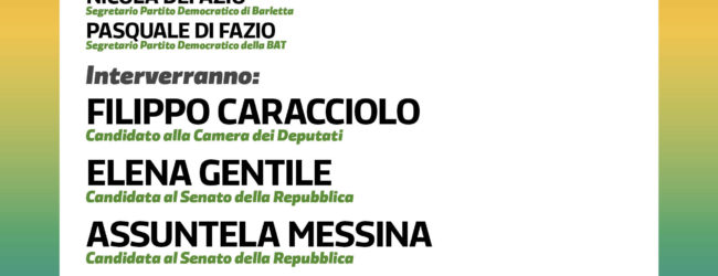Barletta – “Avanti Italia!” Il PD verso le Politiche del 4 Marzo