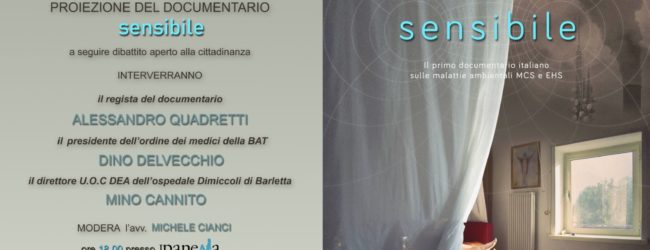 Barletta – “Sensibile”, documentario sulle malattie ambientali. Se ne discutera’ anche con Cannito