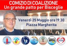 Bisceglie – Stasera comizio di coalizione a sostegno di Napoletano sindaco