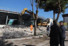 Barletta – Stadio “Puttilli”: sopralluogo del sindaco durante i lavori di demolizione delle tribune