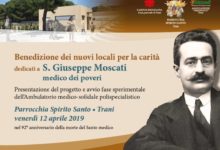 Trani – Ambulatorio Medico Solidale intitolato a San Giuseppe Moscati: il 12 aprile la benedizione